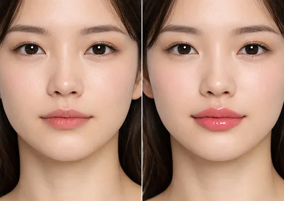 Lip Fillers Volume Enhancement Before and After