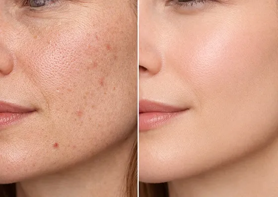 Open Pores Treatment Before and After Results