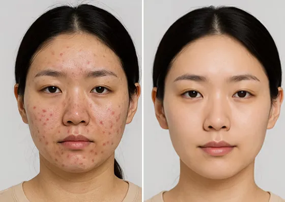 Patient Skin Treatment Journey Before After